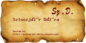 Szloszjár Dóra névjegykártya