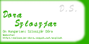 dora szloszjar business card